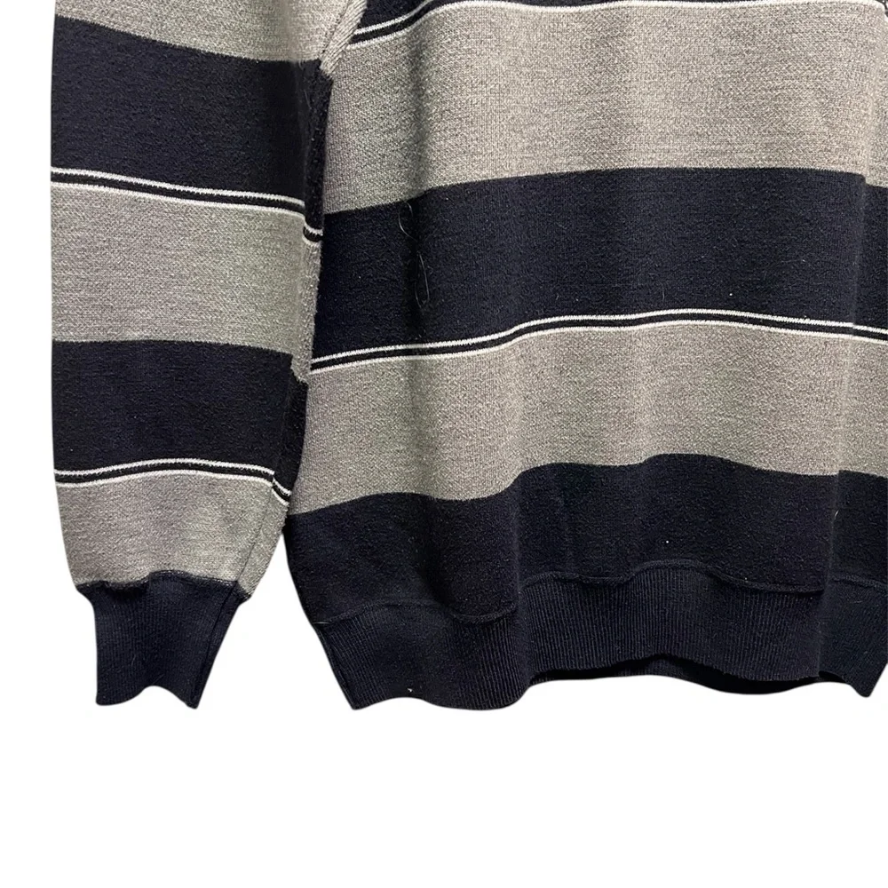 Silver Needle Men's XXL Navy Blue and Gray Striped 1/4 Zip Pullover Sweater - Picture 7 of 7